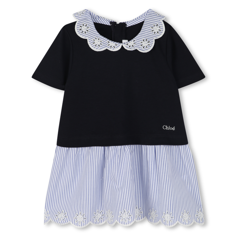Bimaterial collared dress CHLOE 
                    GIRL