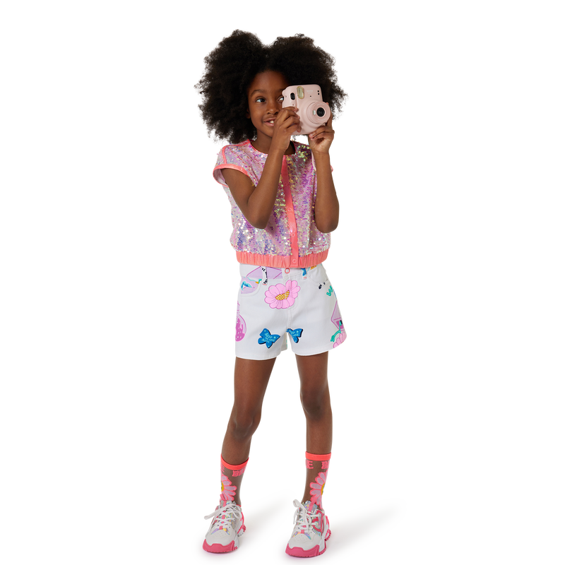 Printed cotton twill shorts BILLIEBLUSH 
                    GIRL