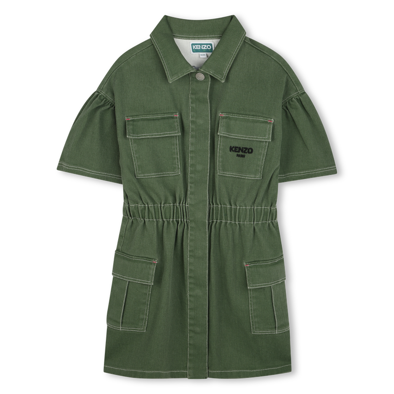 Cotton safari dress KENZO KIDS 
                    GIRL