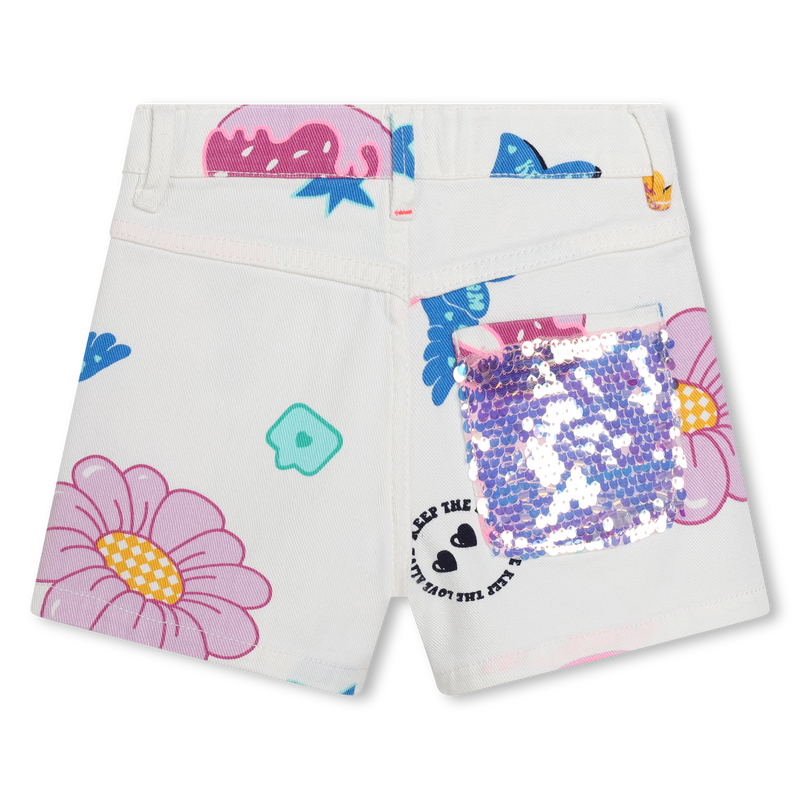 Printed cotton twill shorts BILLIEBLUSH 
                    GIRL