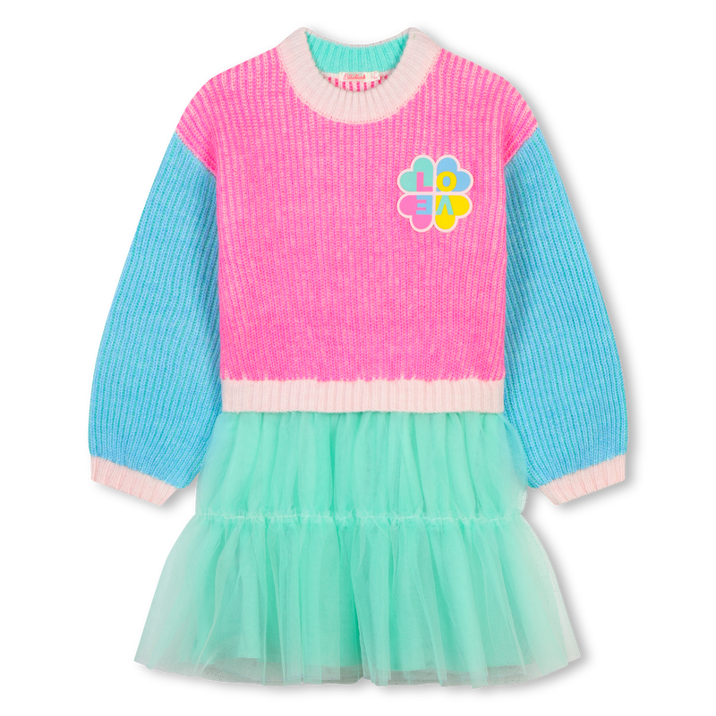 Mixed Material Dress BILLIEBLUSH 
                    GIRL