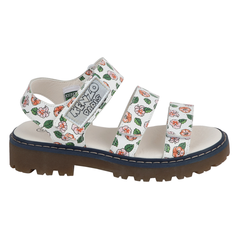 Leather velcro sandals KENZO KIDS 
                    GIRL