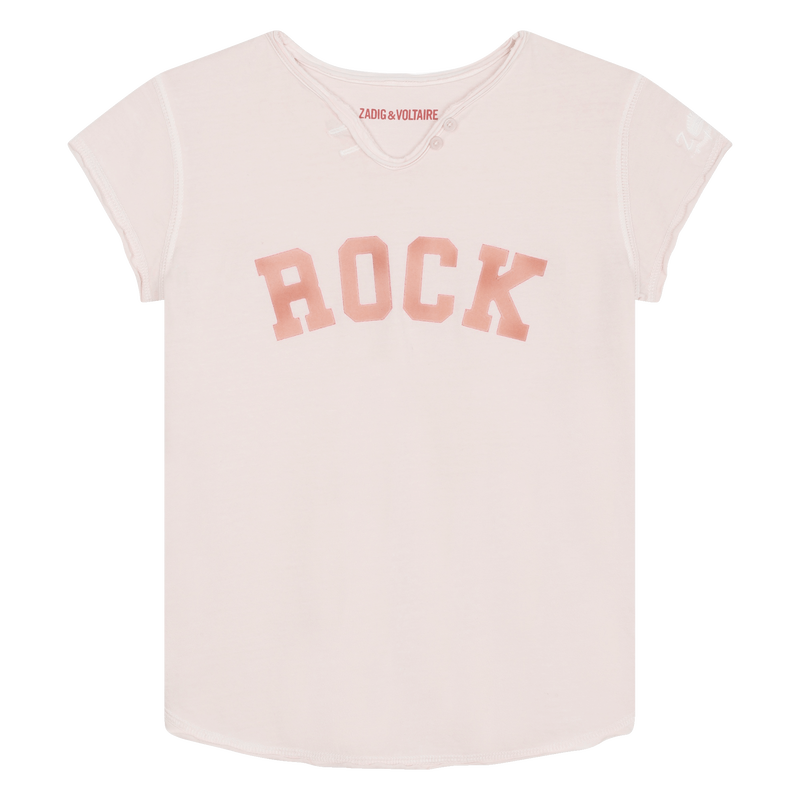Cotton Cut-Out Neck T-Shirt ZADIG & VOLTAIRE 
                    GIRL