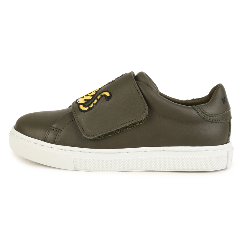 Embroidered leather sneakers KENZO KIDS 
                    UNISEX