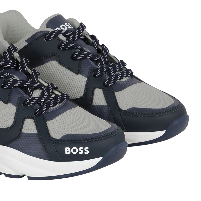 Mesh & Canvas lace-up sneakers BOSS 
                    BOY