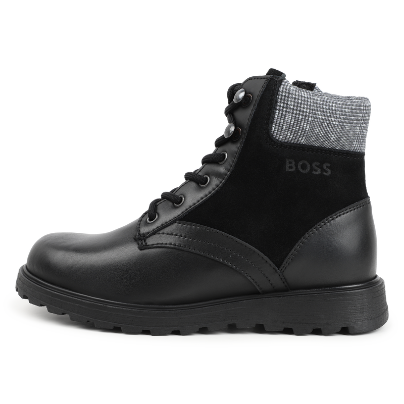 Lace-Up Leather Ankle Boots BOSS 
                    BOY