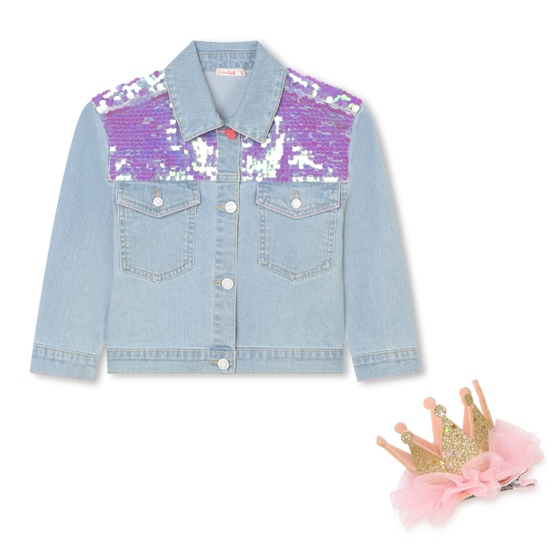 Accessorized jean jacket BILLIEBLUSH 
                    GIRL