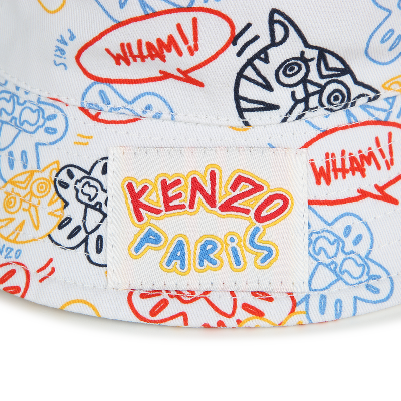 Printed cotton hat with ears KENZO KIDS 
                    UNISEX