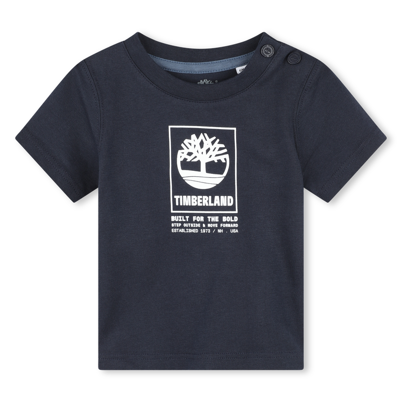 Press-Stud Cotton T-Shirt TIMBERLAND 
                    BOY