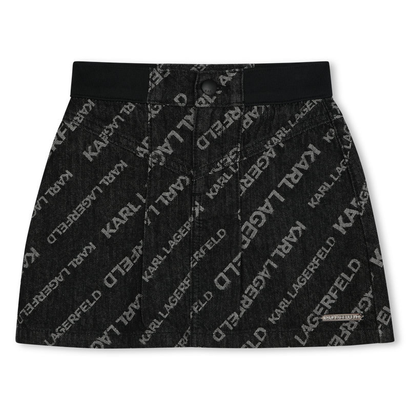 Short flared denim skirt KARL LAGERFELD KIDS 
                    GIRL