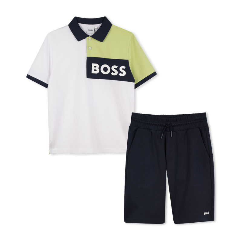 Cotton polo shirt and shorts BOSS 
                    BOY