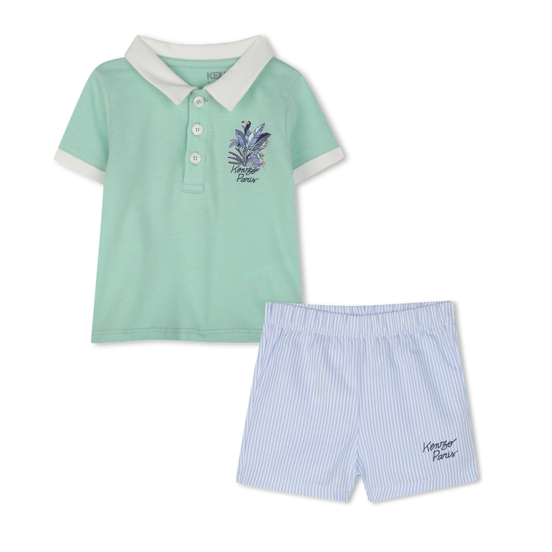 Cotton polo shirt and shorts KENZO KIDS 
                    BOY