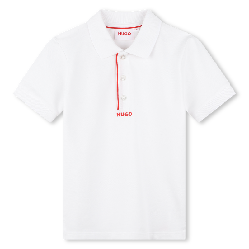 Short-sleeved cotton polo HUGO 
                    BOY
