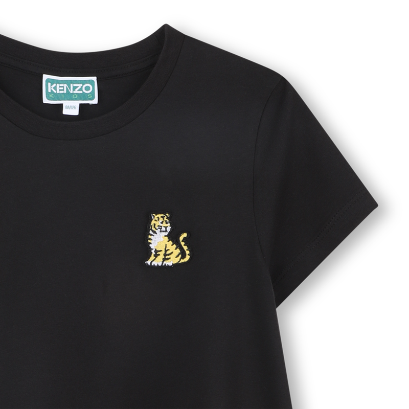 Embroidered badge flared dress KENZO KIDS 
                    GIRL