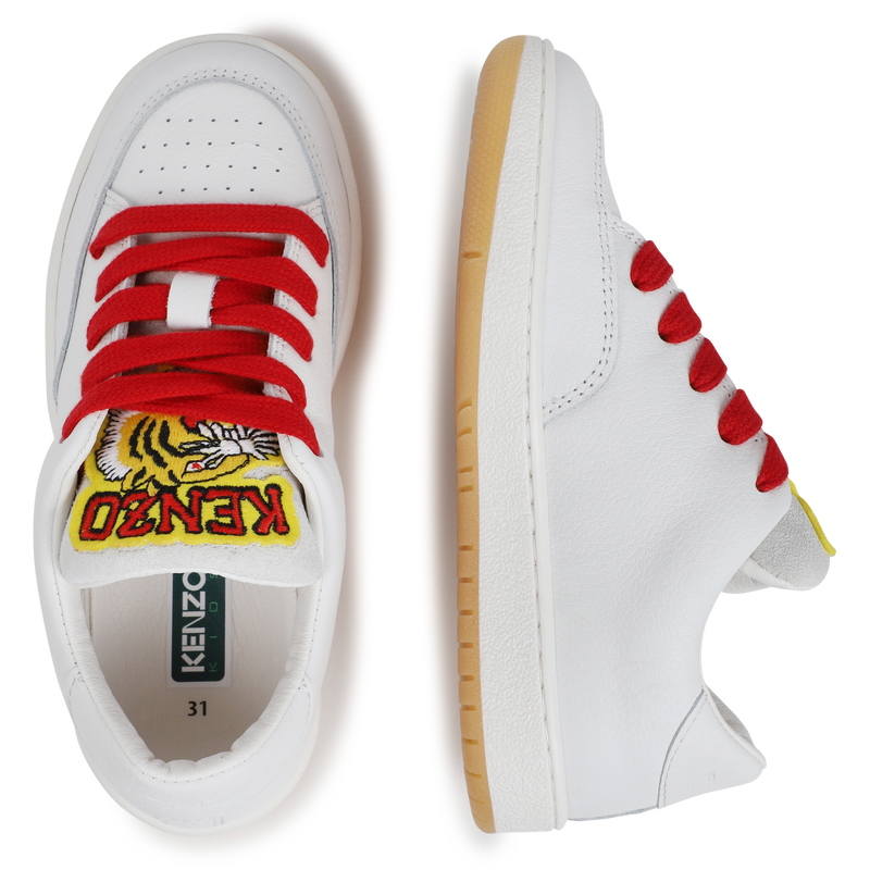 Lace-Up Leather Sneakers KENZO KIDS 
                    UNISEX