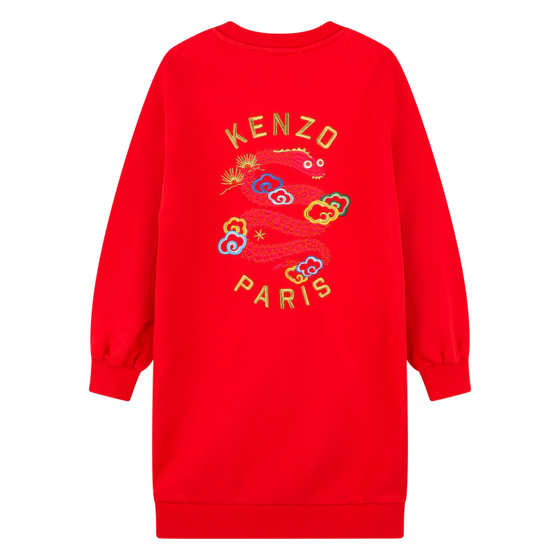 Straight-cut embroidered dress KENZO KIDS 
                    GIRL