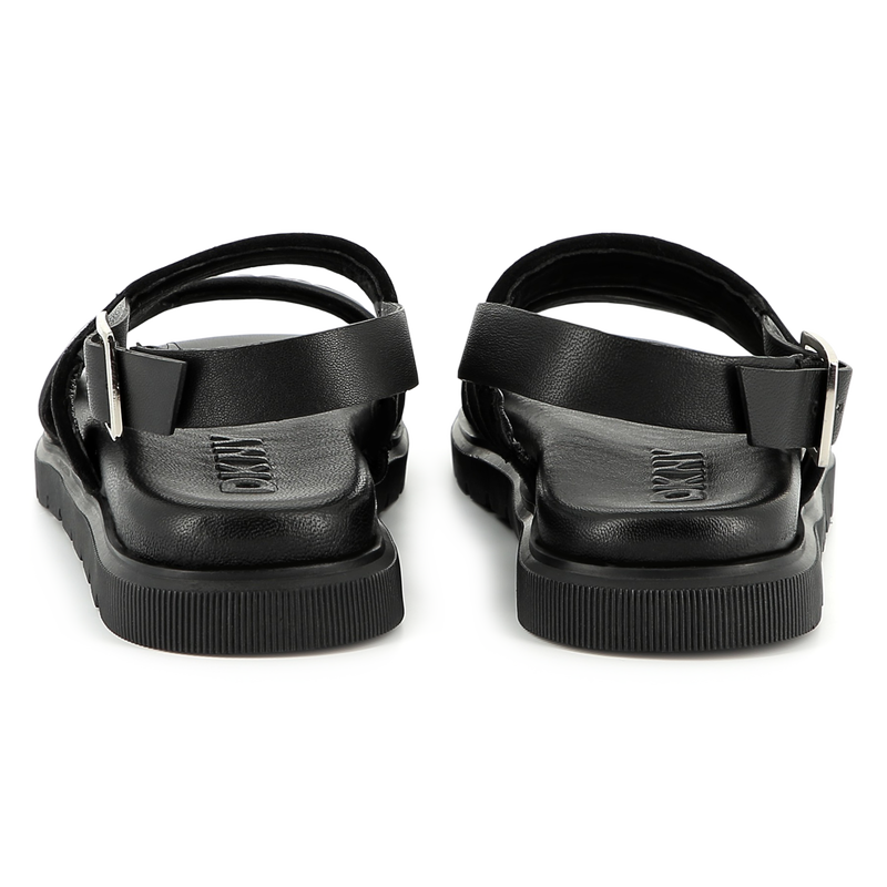 Buckled leather sandals DKNY 
                    GIRL