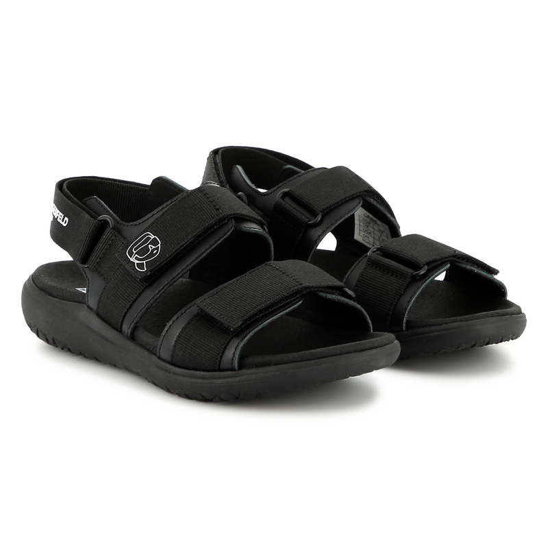 Velcro leather sandals KARL LAGERFELD KIDS 
                    BOY