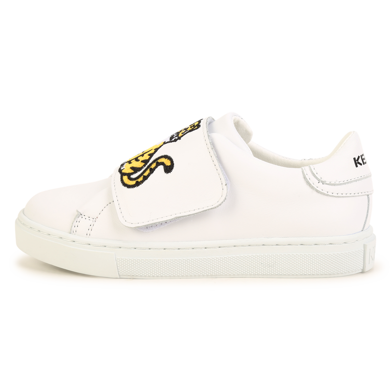 Embroidered leather sneakers KENZO KIDS 
                    UNISEX