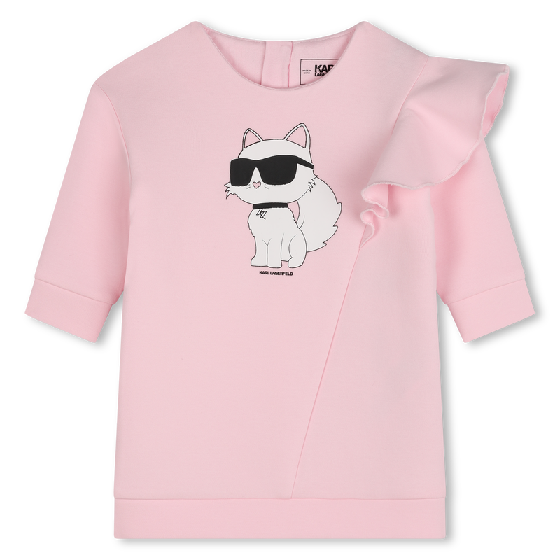 Long-Sleeved Ruffled Dress KARL LAGERFELD KIDS 
                    GIRL