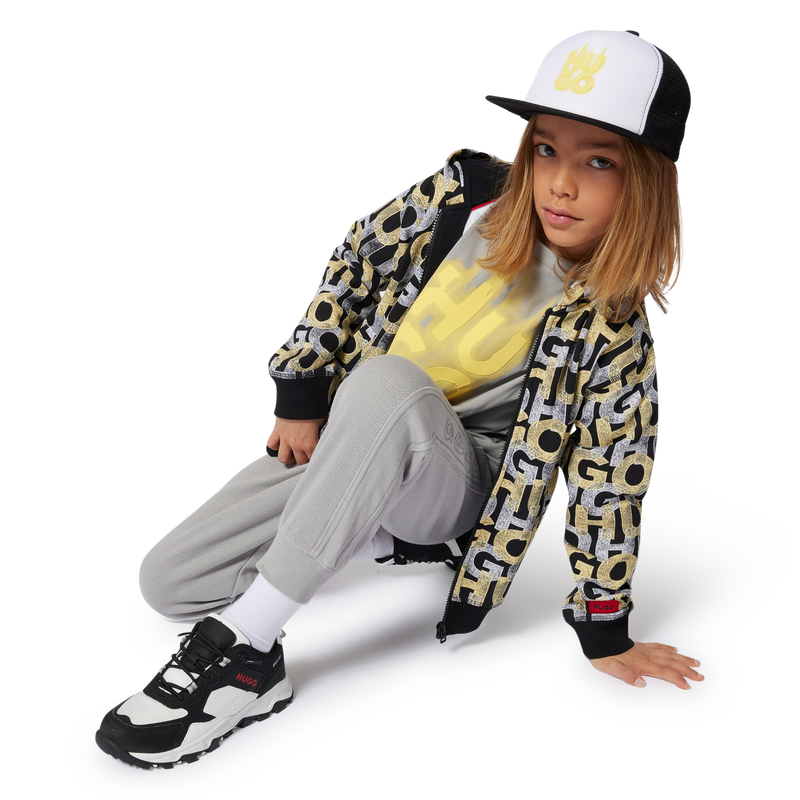 Printed fleece zip sweatshirt HUGO 
                    BOY