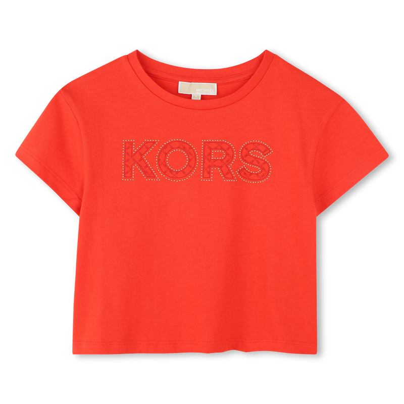 Cropped cotton T-shirt MICHAEL KORS 
                    GIRL