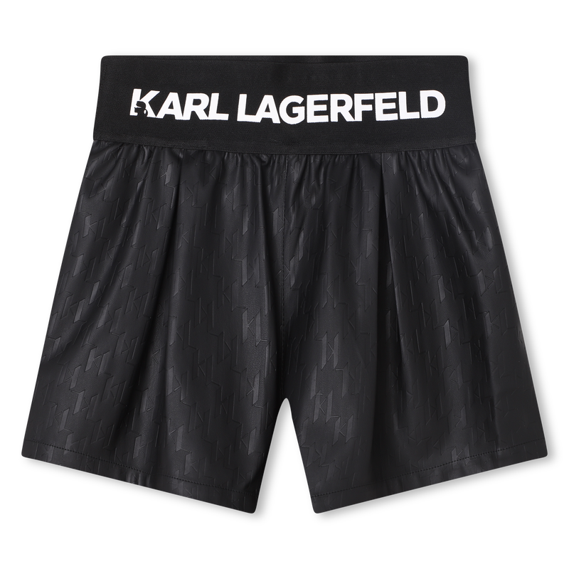Embossed faux leather shorts KARL LAGERFELD KIDS 
                    GIRL