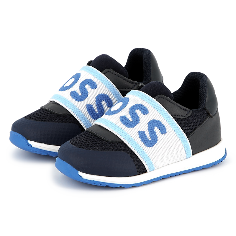 Leather and mesh sneakers BOSS 
                    BOY