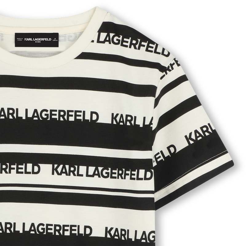 Striped short-sleeved T-shirt KARL LAGERFELD KIDS 
                    BOY