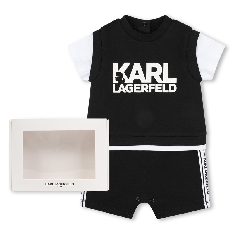 Branded two-tone romper KARL LAGERFELD KIDS 
                    BOY