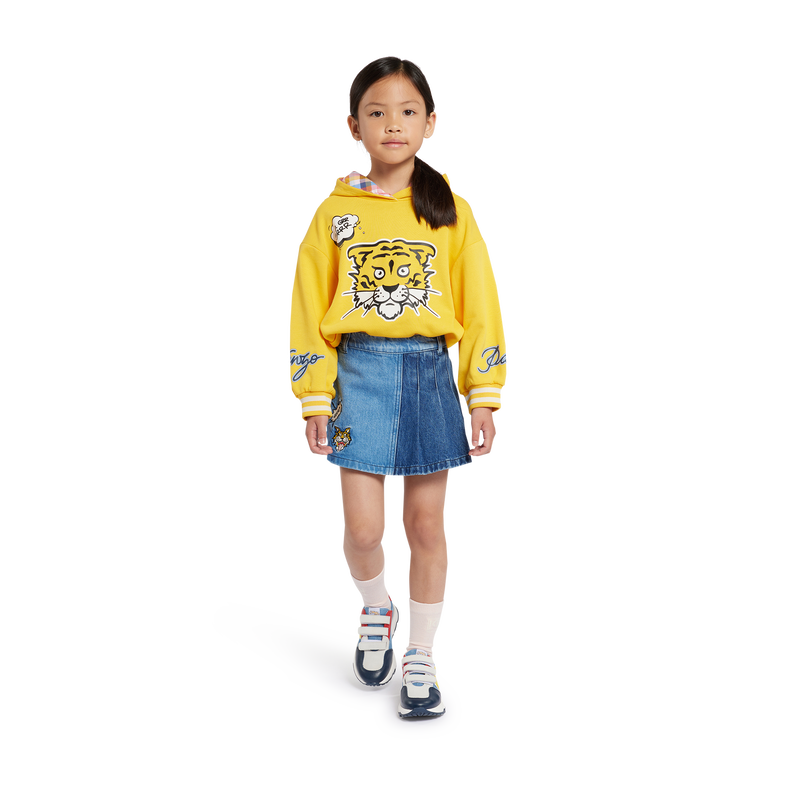 Embroidered denim shorts KENZO KIDS 
                    GIRL