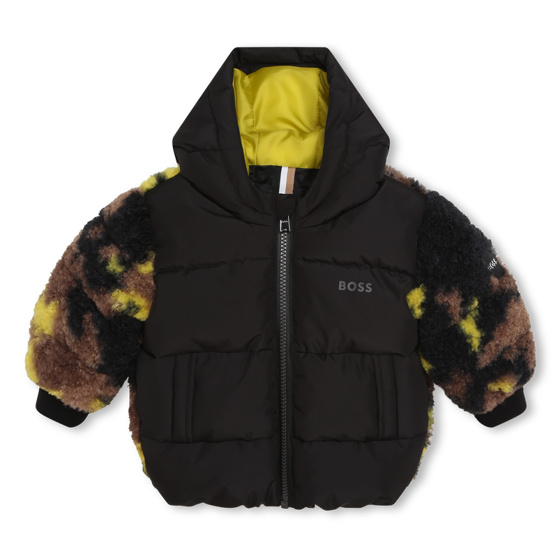 Bi-material hooded jacket BOSS 
                    BOY