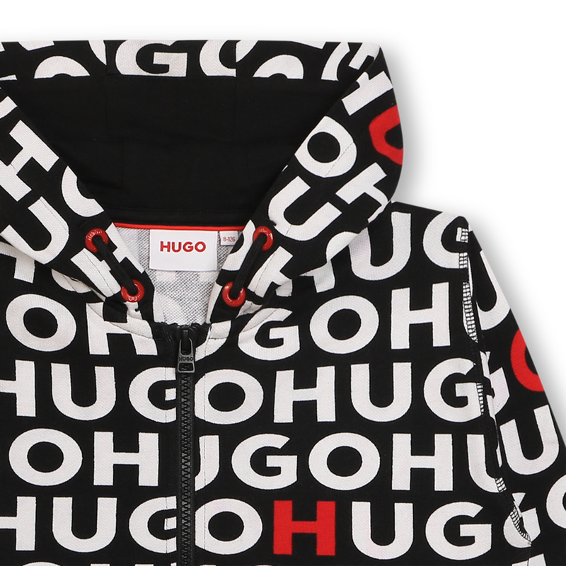 Hooded fleece zip sweatshirt HUGO 
                    BOY