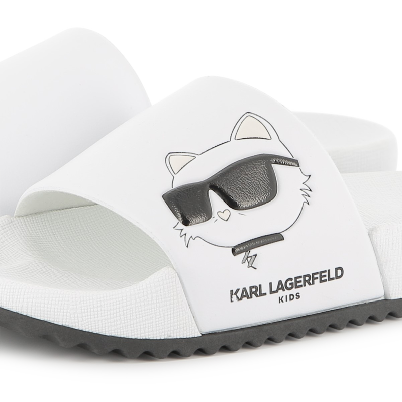 Sliders with raised print KARL LAGERFELD KIDS 
                    GIRL