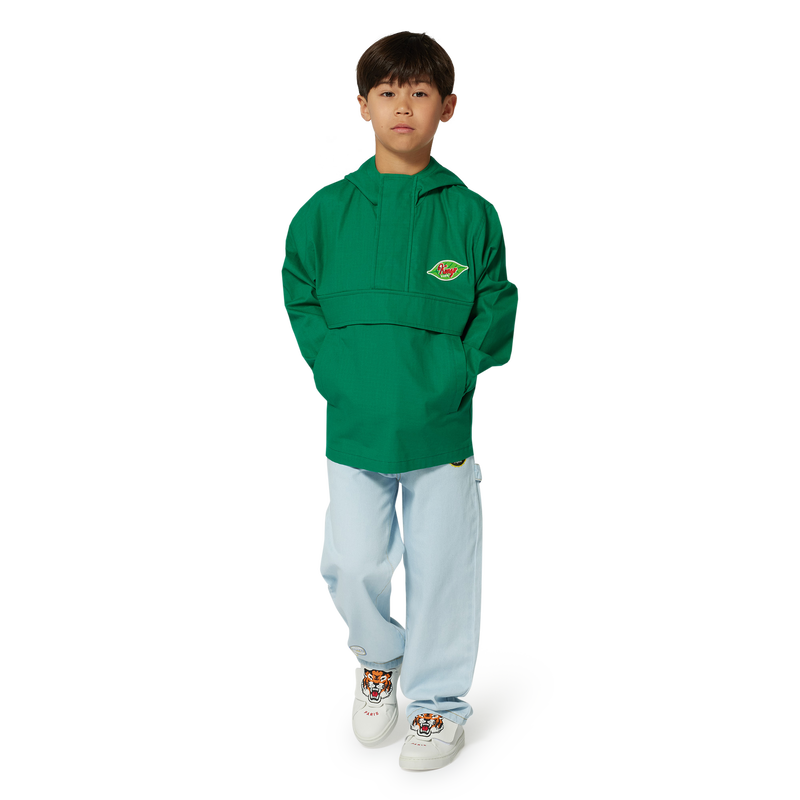 Hooded cotton windbreaker KENZO KIDS 
                    BOY