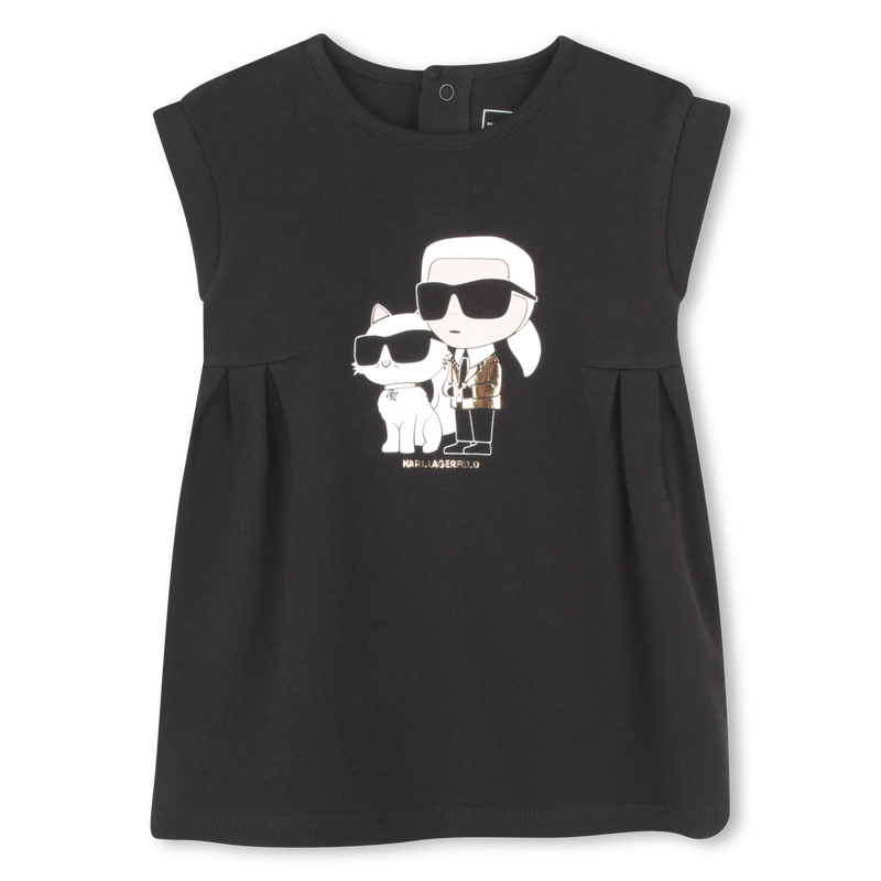 Flared dress with illustration KARL LAGERFELD KIDS 
                    GIRL
