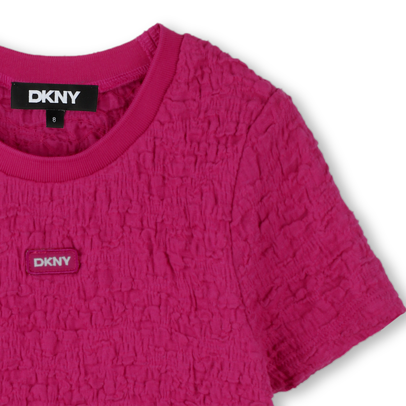 Short-sleeved waffled T-shirt DKNY 
                    GIRL