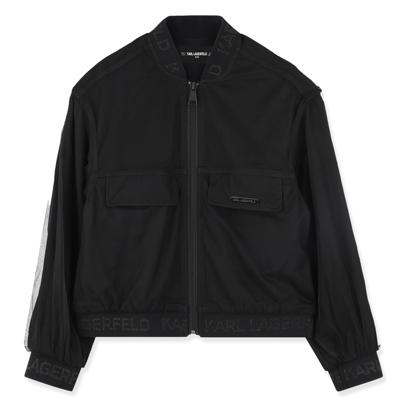 Zipped mesh cardigan KARL LAGERFELD KIDS 
                    GIRL