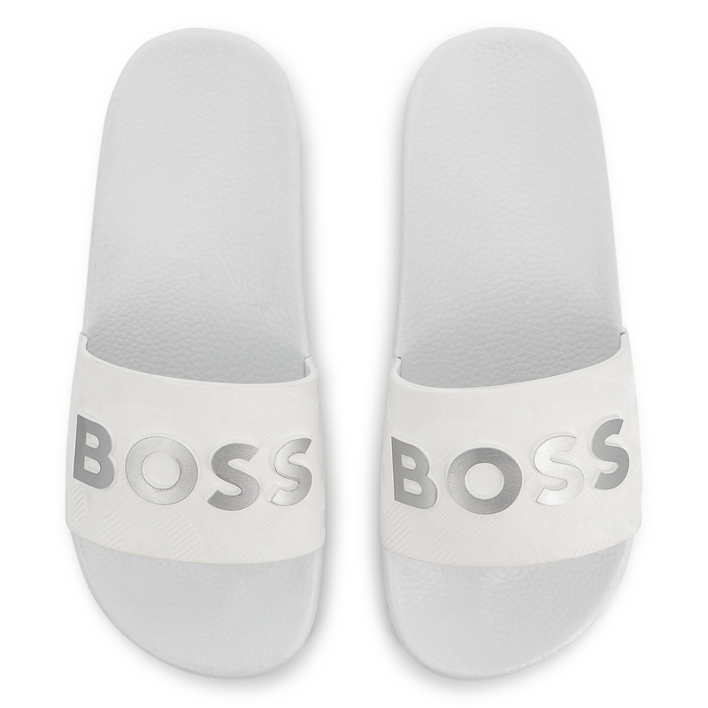 Sliders with textured logo BOSS 
                    BOY