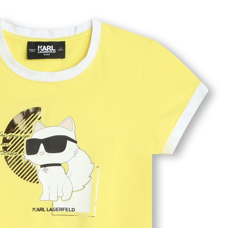 Straight Cotton Modal Dress KARL LAGERFELD KIDS 
                    GIRL