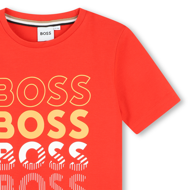 Cotton round-collar T-shirt BOSS 
                    BOY