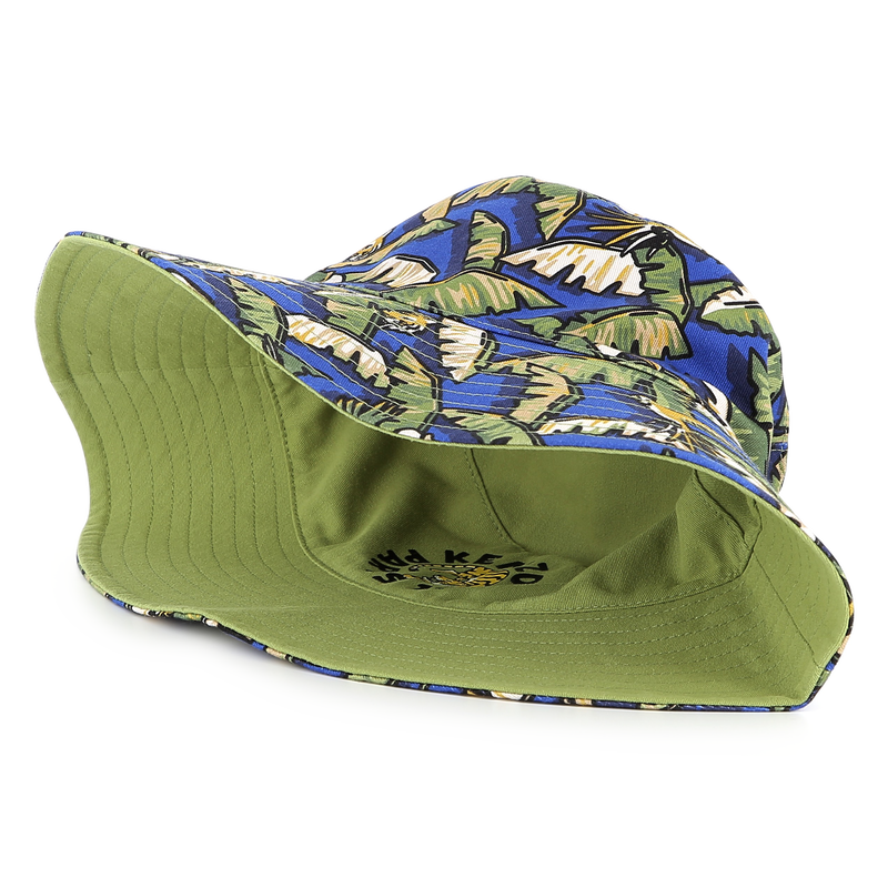 Reversible cotton bucket hat KENZO KIDS 
                    UNISEX