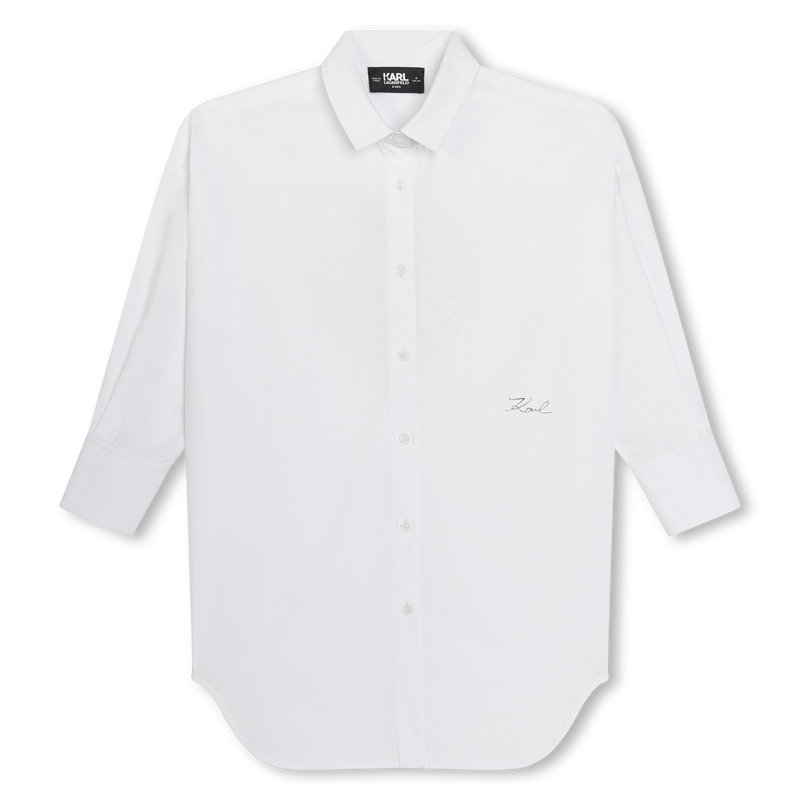Cotton Poplin Shirt Dress KARL LAGERFELD KIDS 
                    GIRL