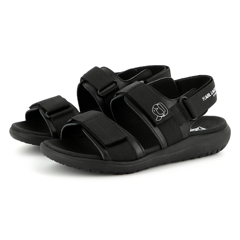 Velcro leather sandals KARL LAGERFELD KIDS 
                    BOY