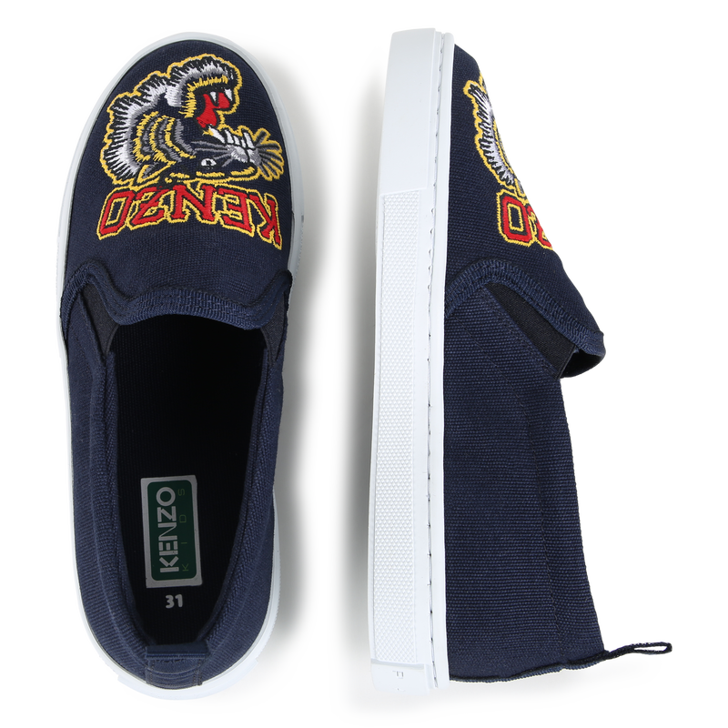 Embroidered Tiger Slip-On Sneakers KENZO KIDS 
                    UNISEX