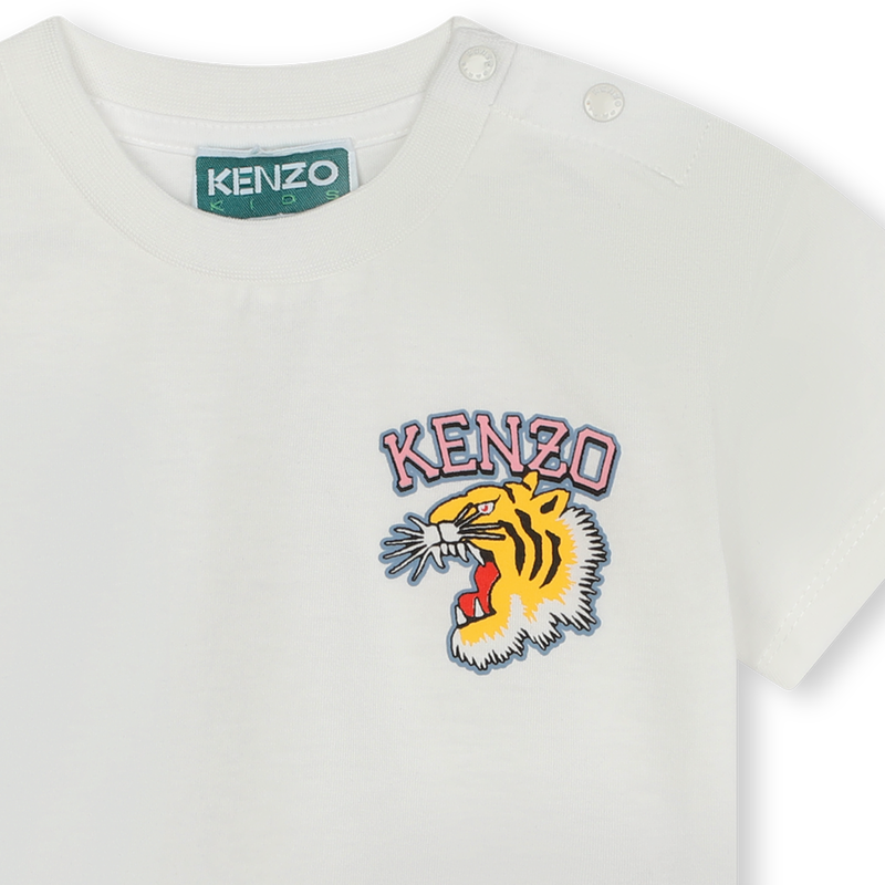 Cotton press-stud T-shirt KENZO KIDS 
                    GIRL