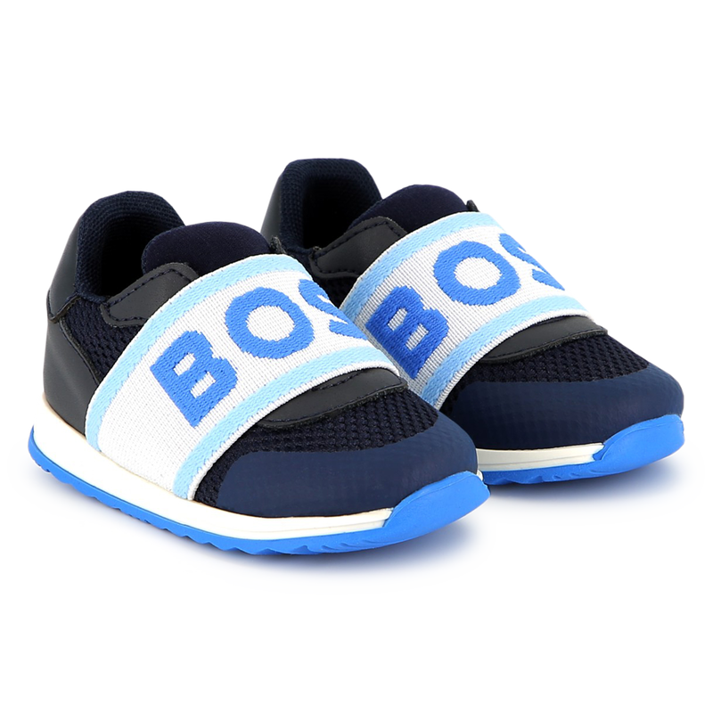 Leather and mesh sneakers BOSS 
                    BOY