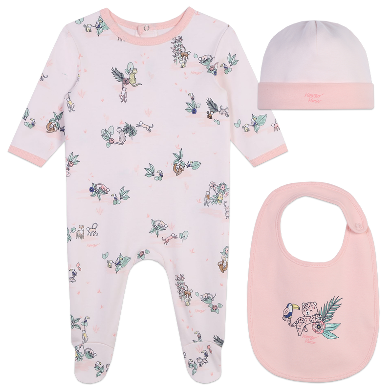 Cotton Pajamas, Hat & Bib KENZO KIDS 
                    GIRL