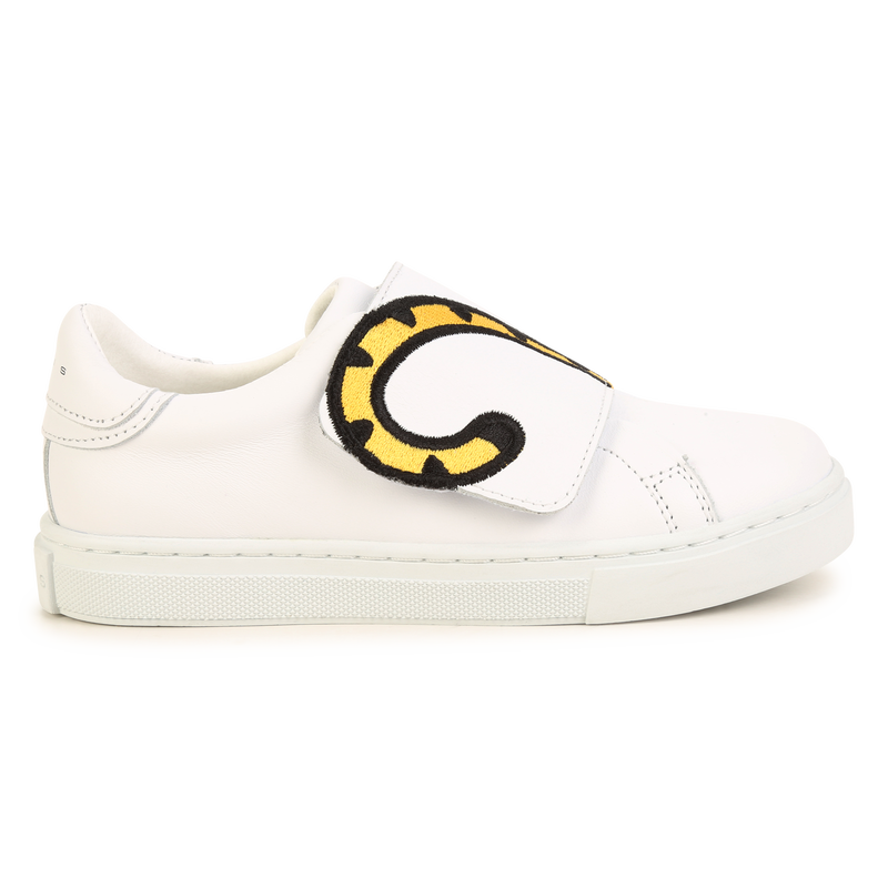 Embroidered leather sneakers KENZO KIDS 
                    UNISEX