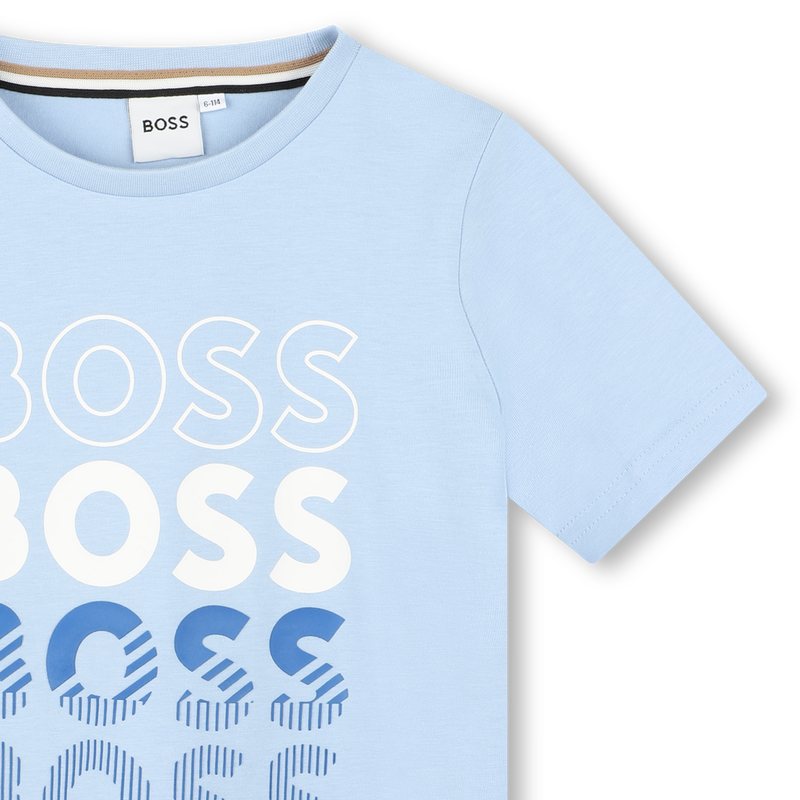 Cotton round-collar T-shirt BOSS 
                    BOY
